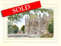 Peterborough Cathedral, Original Watercolour Painting by Martin Goode