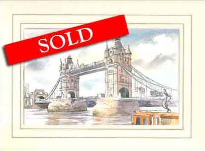 Tower Bridge, Original Watercolour Painting by Martin Goode
