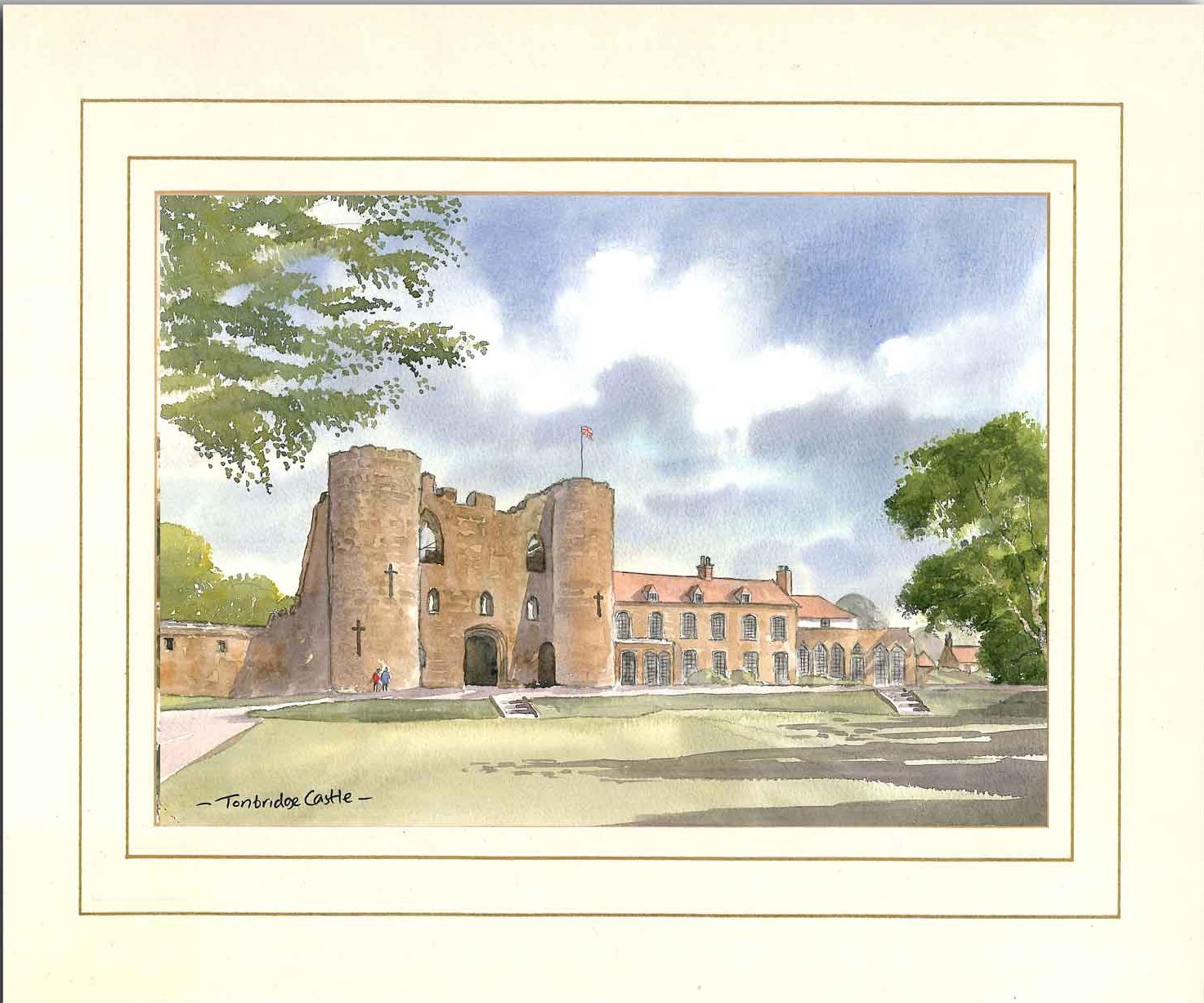 Tonbridge Castle, Original Watercolour Painting by Martin Goode