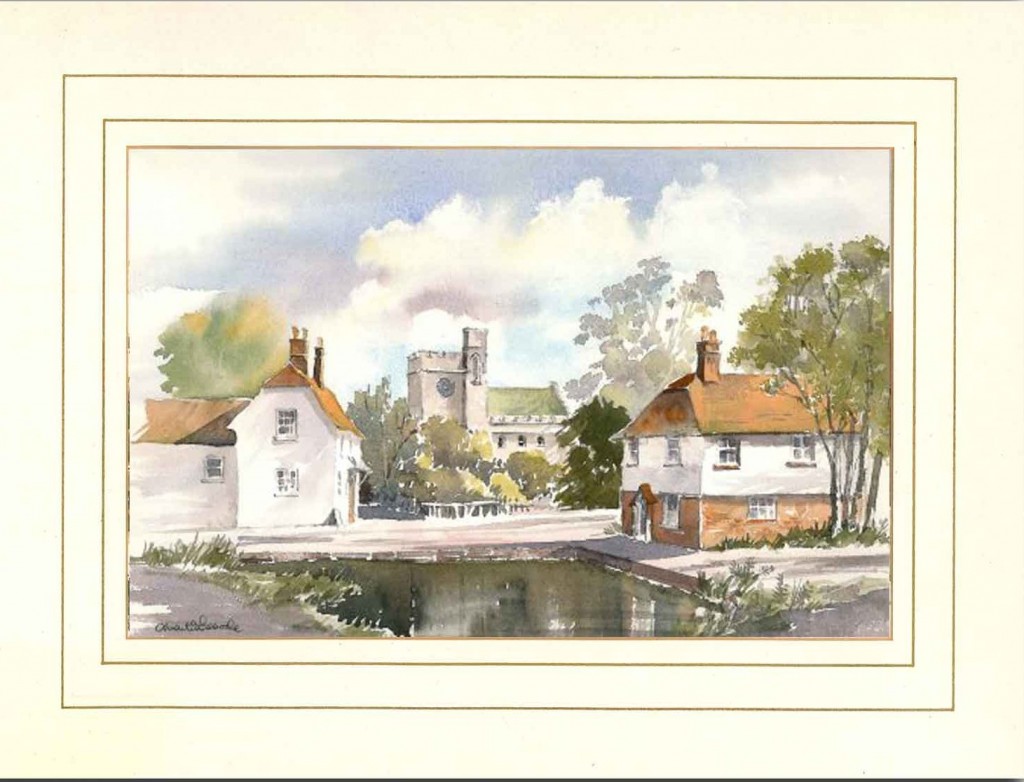 Kent Village Original Watercolour Painting by Martin Goode Martin
