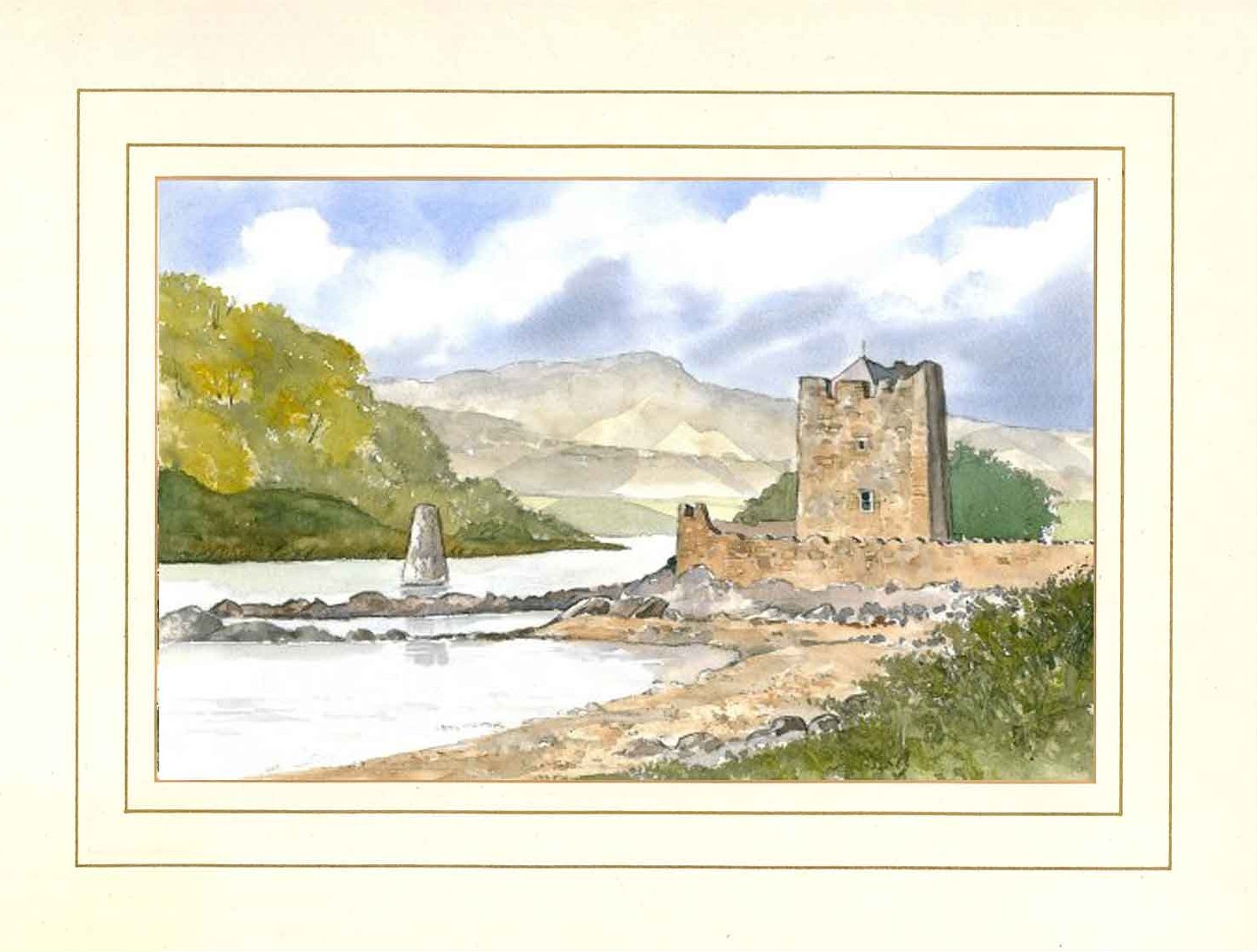 Narrow Water Castle, Co Down, Ireland Original Watercolour Painting by Martin Goode