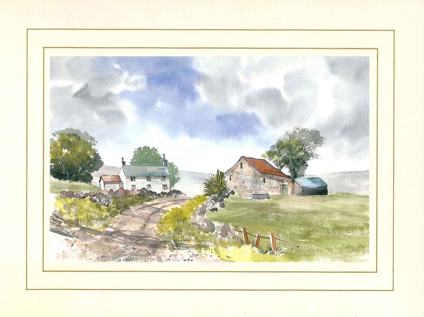Peakland Farm, Original Watercolour Painting by Martin Goode