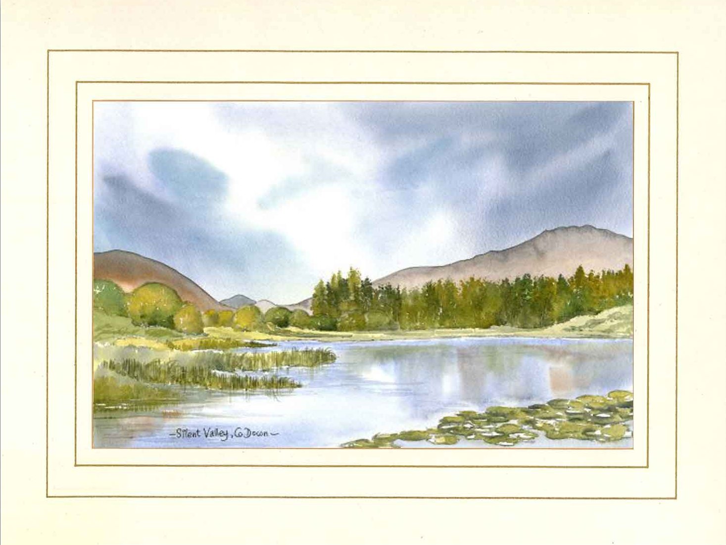 Silent Valley, Mourne Mountains, Co Down, N Ireland, Original Watercolour Painting by Martin Goode